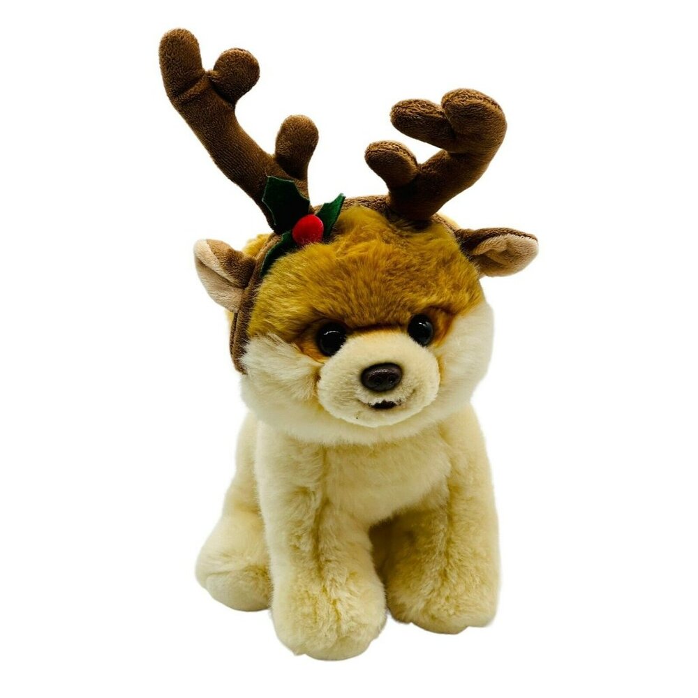 Gund BOO Worlds Cutest Dog Plush Reindeer Antlers 4043147 Holiday 8 inch Pom